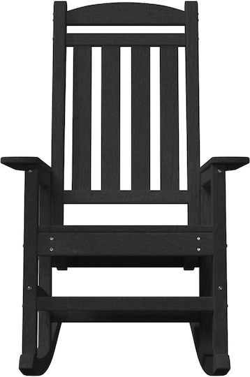 Schaukelstuhl Hölzernes Black Velvet-Black Metal 70x92x108εκ.