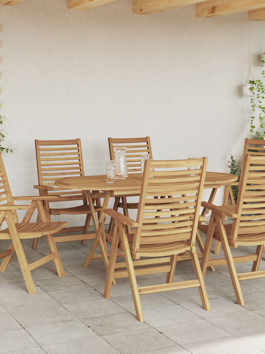 Outdoor Chair Wooden Teak 6pcs 52x60cm
