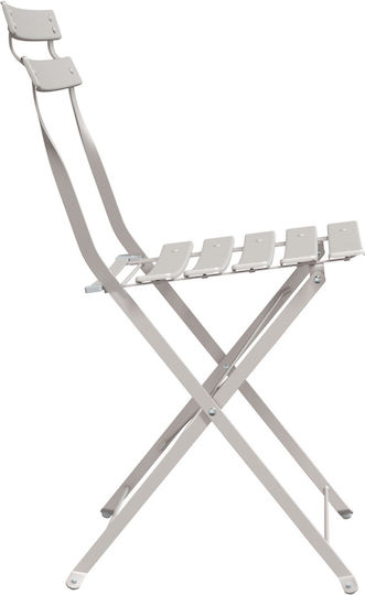 Zappeion Metallic Beige Outdoor Chair 2 Pieces 42x42 cm