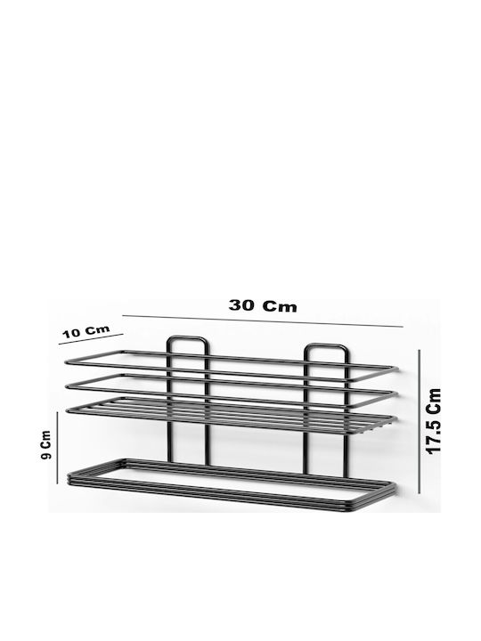 Femmit Bathroom Kitchen Shelf Wall Towel Holder Self-Adhesive or Screws Matte Black