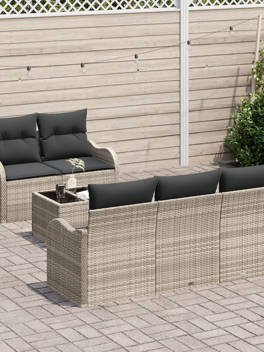 Zweisitziges Sofa Außenbereich Rattan mit Kissen 55x55x37cm