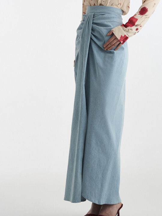 Τζιν Maxi Φούστα Light Blue