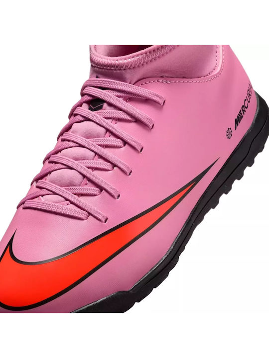 Mercurial Superfly 10 Club Kids Turf Soccer Shoes with Sock Magic Flamingo / Total