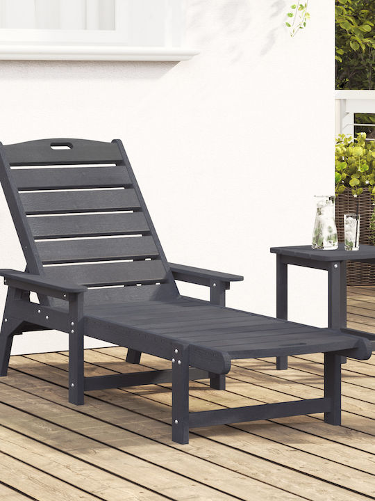 Deckchair Plastic Gray 162x53x98.5cm.
