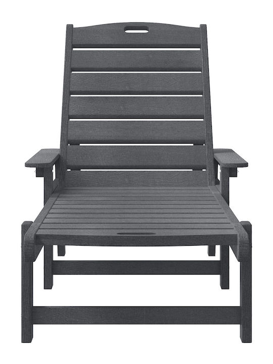 Deckchair Plastic Gray 162x53x98.5cm.