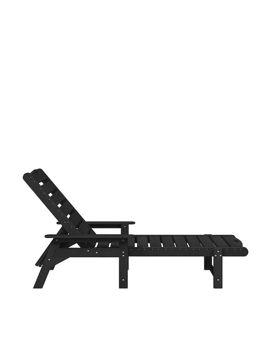 Liegestuhl Kunststoff Schwarz 162x53x98.5cm.