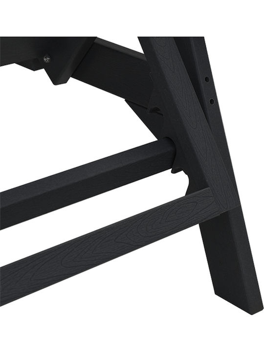 Liegestuhl Kunststoff Schwarz 162x53x98.5cm.