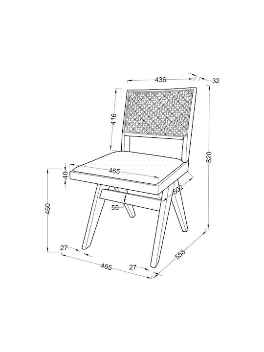 Winslow Dining Room Wooden Chair Grey 46.5x55.8x82cm