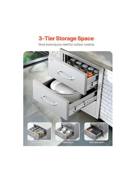 Kitchen Floor Drawer Unit Gray 46.99x57.15x57.15cm