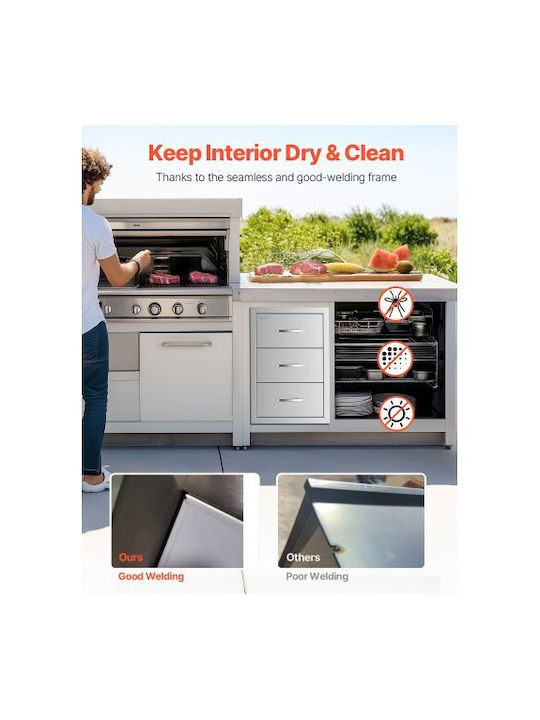 Kitchen Floor Drawer Unit Gray 46.99x57.15x57.15cm