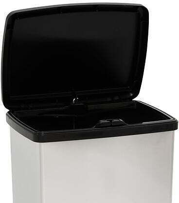 5Five Plastic Waste Bin with Pedal Silver 50lt