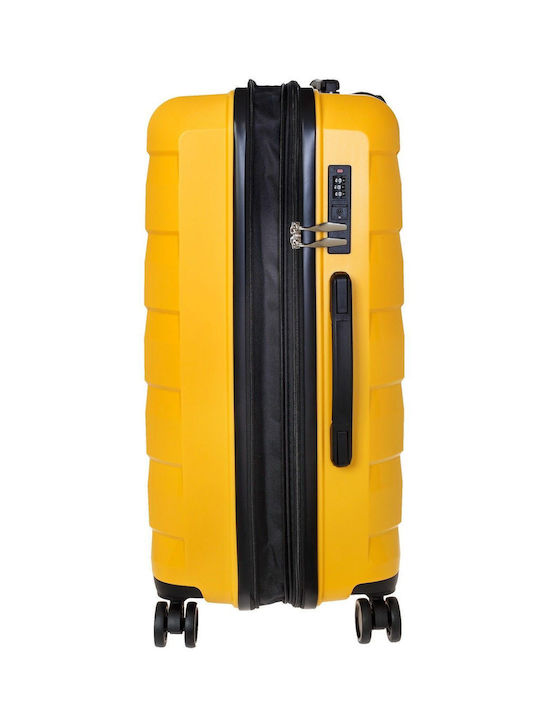 Seagull Cabin Travel Suitcase Hard Yellow with 4 Wheels Height 55cm SG180-55-Yellow