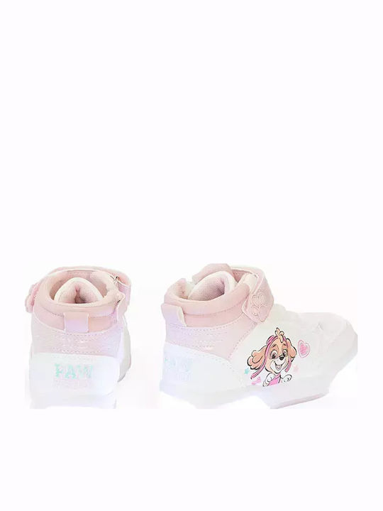 Paw Patrol Kids Sneakers High with Hoop & Loop Closure White