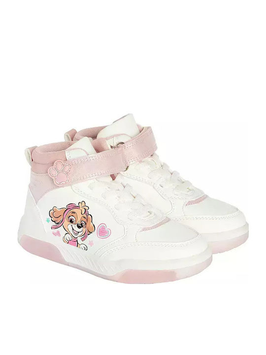 Paw Patrol Kids Sneakers High with Hoop & Loop Closure White