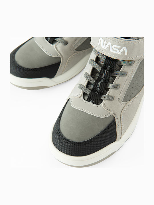 Nasa Kids Sneakers High with Hoop & Loop Closure Gray