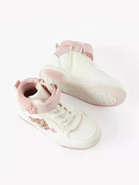 Paw Patrol Kids Sneakers High with Hoop & Loop Closure White