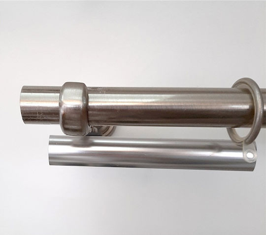 Import Hellas Metallic Curtain Pole No3 Double with Rail Φ25mm 140cm Oxide