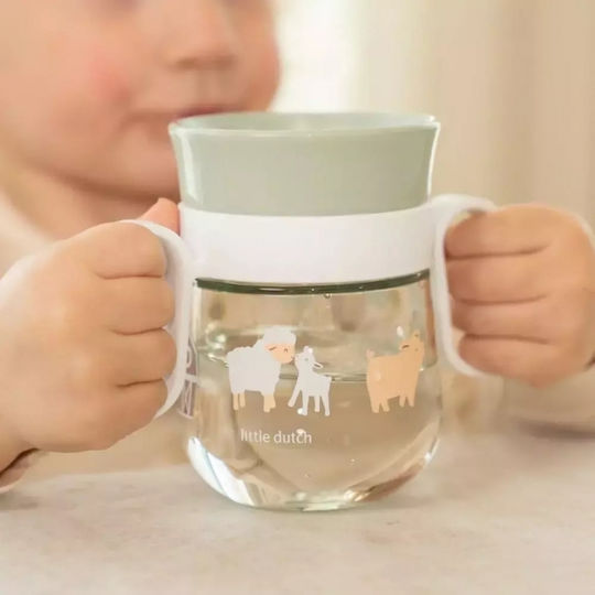 Little Dutch Feeding Set Little Farm made of Silicone Green 3pcs