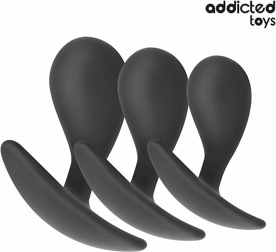 Addicted Toys Πρωκτικές Σφήνες Σετ Small Μαύρες 3τμχ