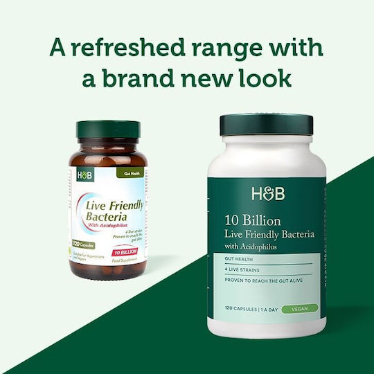 Holland & Barrett 10 Billion Live Friendly Bacteria Probiotics 120 caps