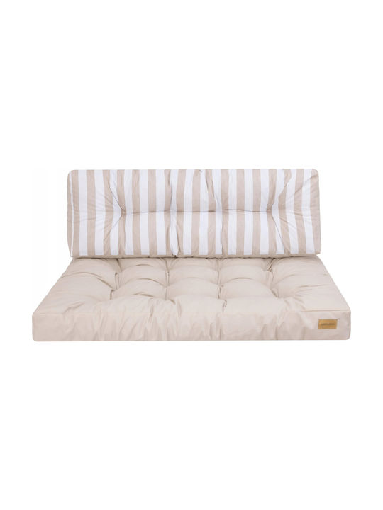 Garden Chair Cushion with Backrest Ecru