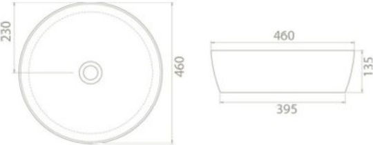 Cerastyle Επικαθήμενος Νιπτήρας Πορσελάνης 46x46x13.5cm Cappuccino (μπεζ) Ματ