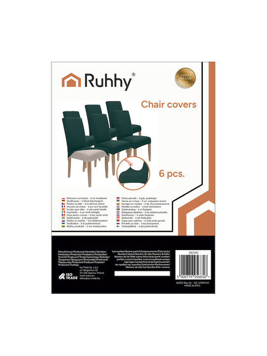 Ruhhy Elastic Cover for Chair Green 65x40cm 6pcs