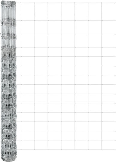 vidaXL Verzinkter Silber Drahtzaun 1,6x25m