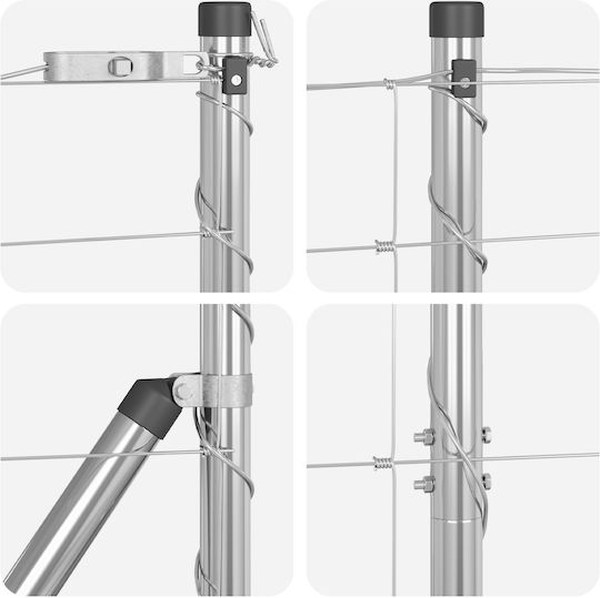 vidaXL Verzinkter Silber Drahtzaun 1,6x25m