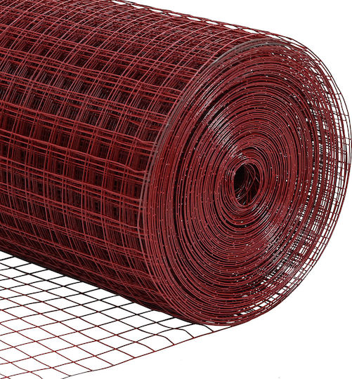 vidaXL Zaun Drahtgeflecht Rot 1.5x10m