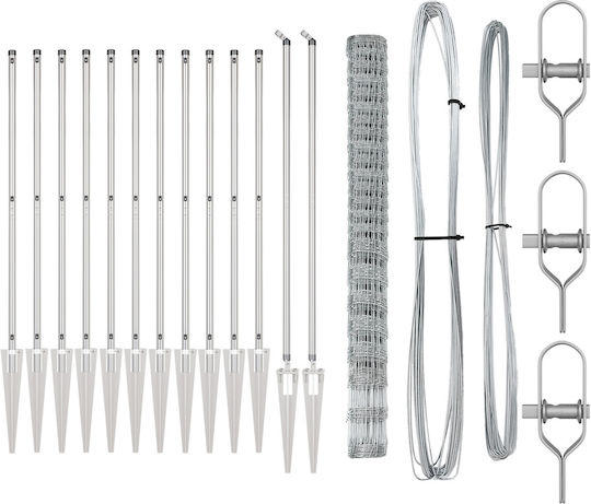 vidaXL vidaXL Drahtzaun Stacheldraht Verzinktes Silber 1,6x25m