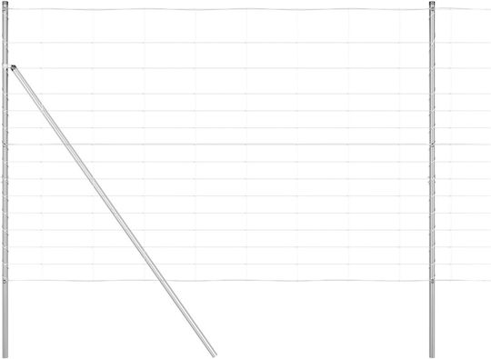 vidaXL Verzinkter Drahtzaun Satz Silber 1,6x25m