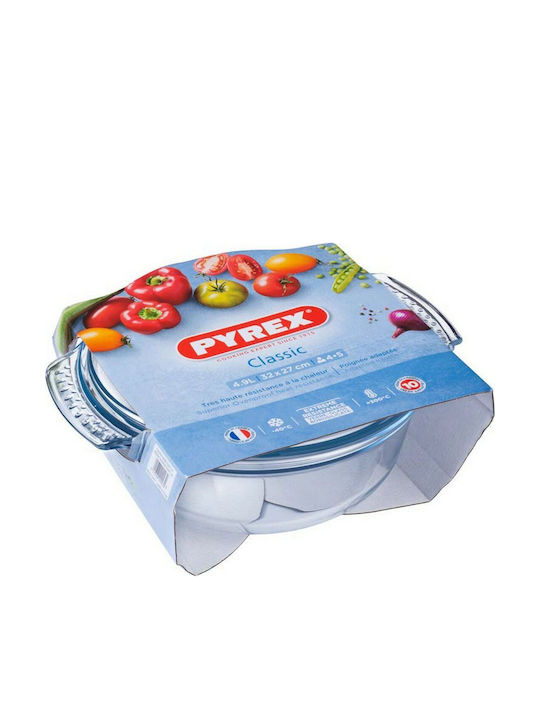 Pyrex Classic Γάστρα Στρογγυλή Γυάλινη με Γυάλινο Καπάκι 4.9lt
