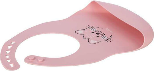FreeOn Αδιάβροχη Σαλιάρα Σιλικόνης με Τσέπη Pink για 6 m+