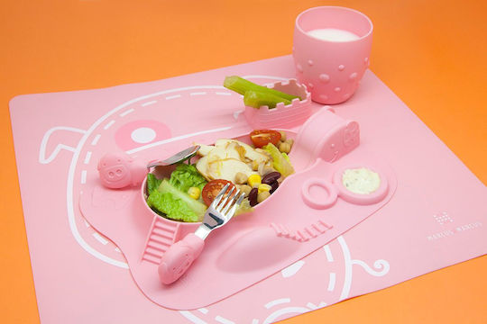 Marcus & Marcus Baby Food Plate made of Silicone Pink