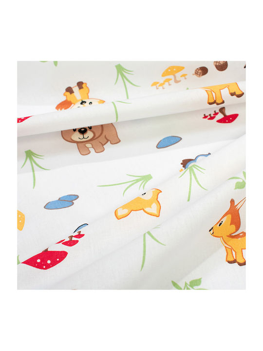 Dimcol Forest Animals Σελτεδάκι Χασέ Λευκό 80x80εκ.