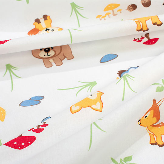 Dimcol Forest Animals Σελτεδάκι Χασέ Λευκό 80x80εκ.