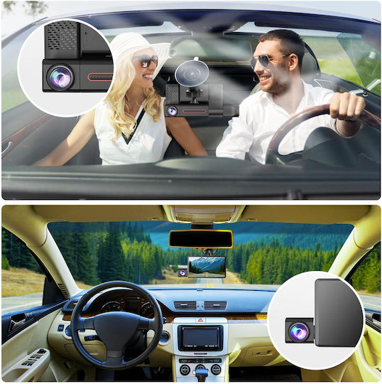 Dashcam Full Hd Video 1080p 2 Camera Front Rear Reversing Camera