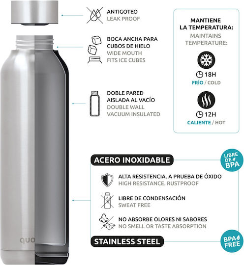 Quokka Μπουκάλι Θερμός Παστέλ Ροδακινί 850ml 40215