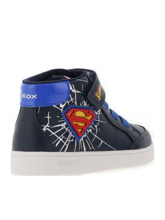 Anatomic Leather Kids Boots with Hoop & Loop Closure Navy Blue