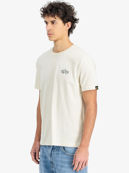 Print T T-shirt Μπεζ