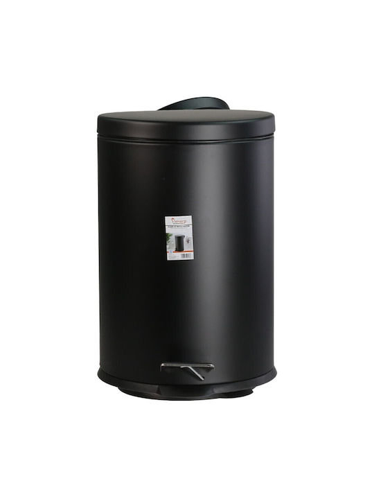 Viosarp Waste Bin Waste Metallic with Pedal Black 30lt 1pcs