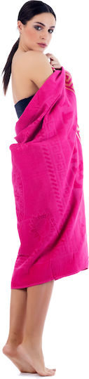 Beach Towel Cotton Fuchsia 170x100cm.