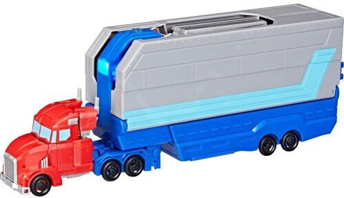 Action Figure Truck to Playset: Earthspark Transformers Optimus Prime Battle Trailer 8cm.