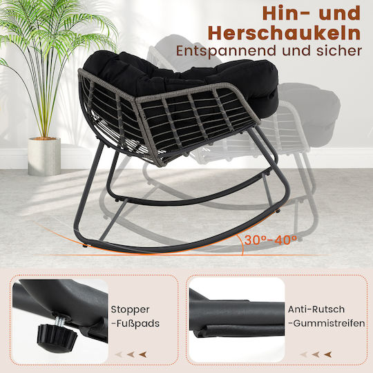 Rocking Armchair Black 98x98x87cm