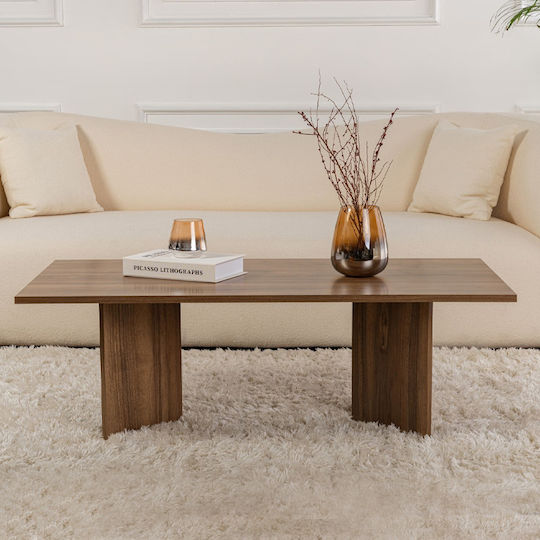 Rectangular Central Coffee Table Sabin Wooden Walnut W119xD60xH40cm