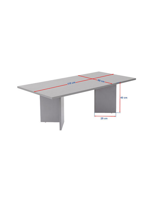 Mese De Cafea Centrală Rectangulară Sabin Din Lemn Sapphire Oak L119xL60xÎ40cm