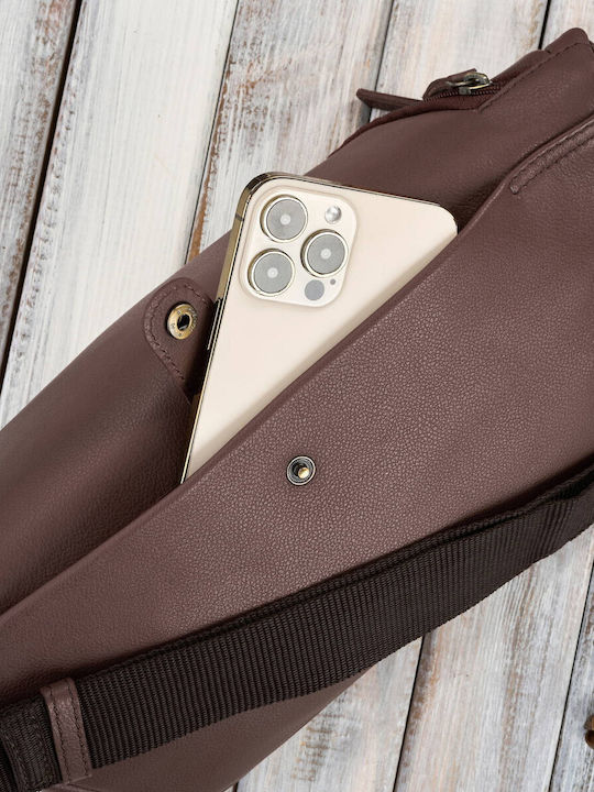 Magazin online pentru femei Piele Bum Bag pentru Curea Tabac maro