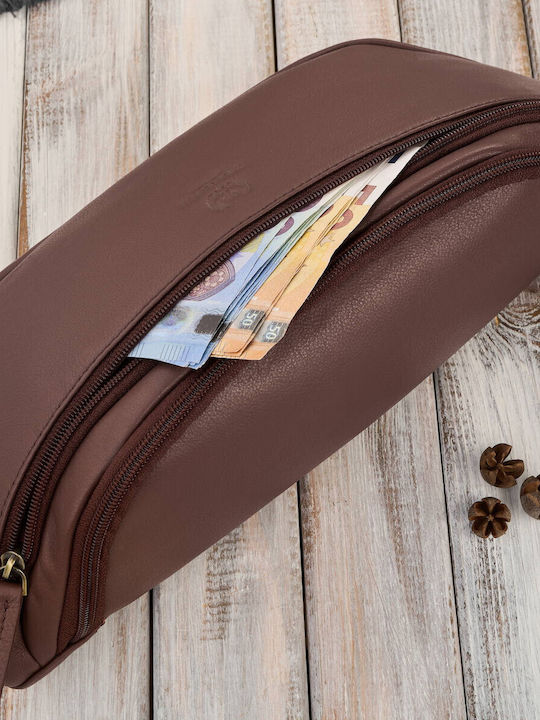 Magazin online pentru femei Piele Bum Bag pentru Curea Tabac maro