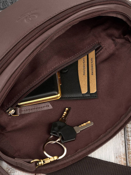 Magazin online pentru femei Piele Bum Bag pentru Curea Tabac maro